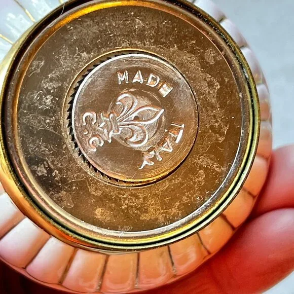 Capodimonte Ceramic & Brass Salt Shaker & Pepper Mill - Picture 11 of 16